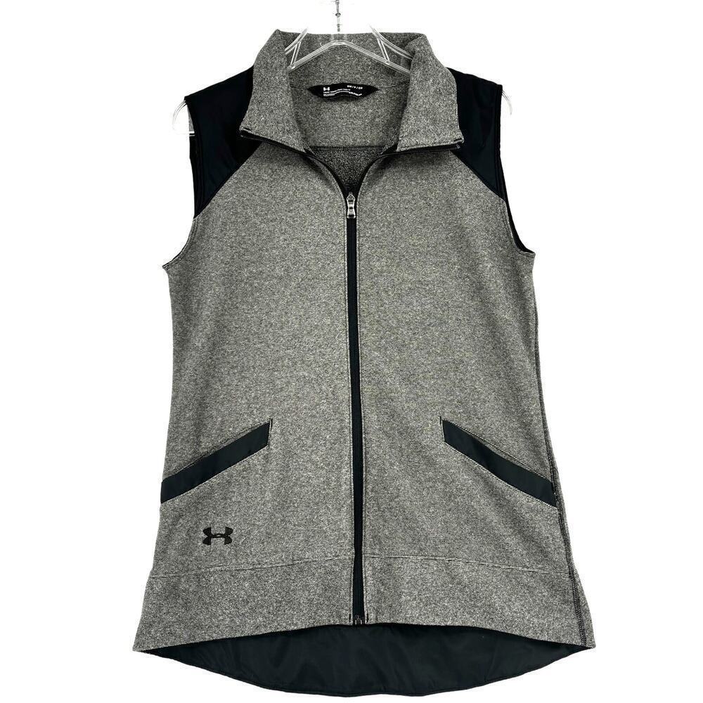 Under Armour ColdGear Vest Full Zip‎ Fleece Lined Heathered Gray Size S